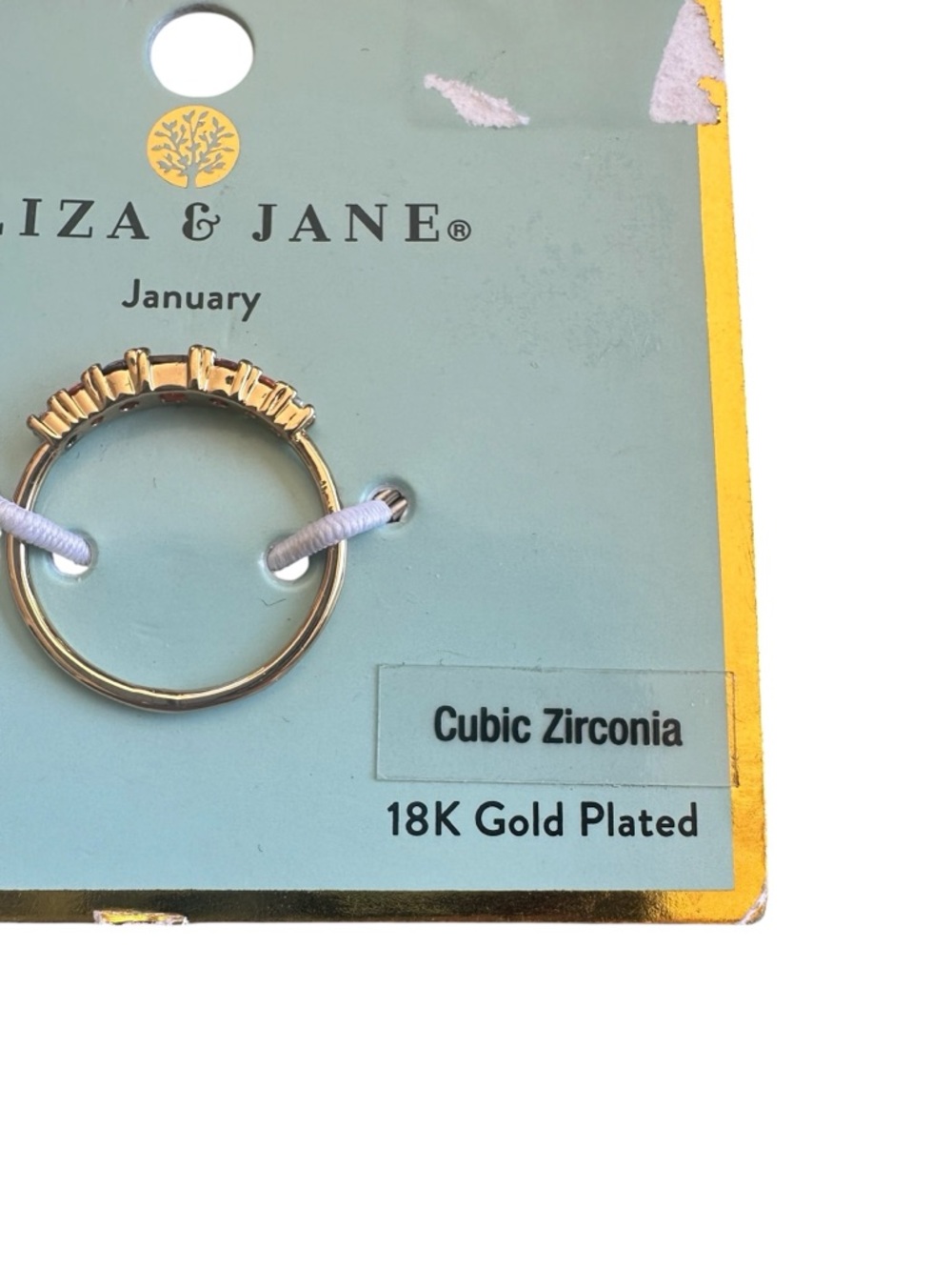 Eliza & Jane 18K Gold Plated Garnet Minimalist Ring - Picture 3 of 4